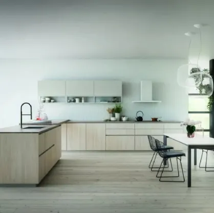 Cucina Moderna con penisola Energy-Plana-Sky comp 08 in Noce Juta di Lyons Cucine