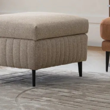 Pouf contenitore in tessuto imbottito e trapuntato Treasure di Le Comfort