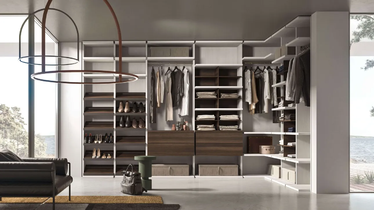 Cabina Armadio angolare in laccato e legno Weekend 01 di Mab