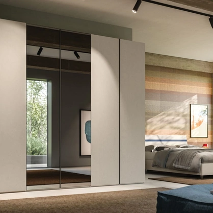 Armadio con anta battente Manlò + Specchio 28 di Orme