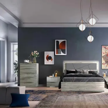 Gruppo Notte in legno lucido Diana di Euro Design