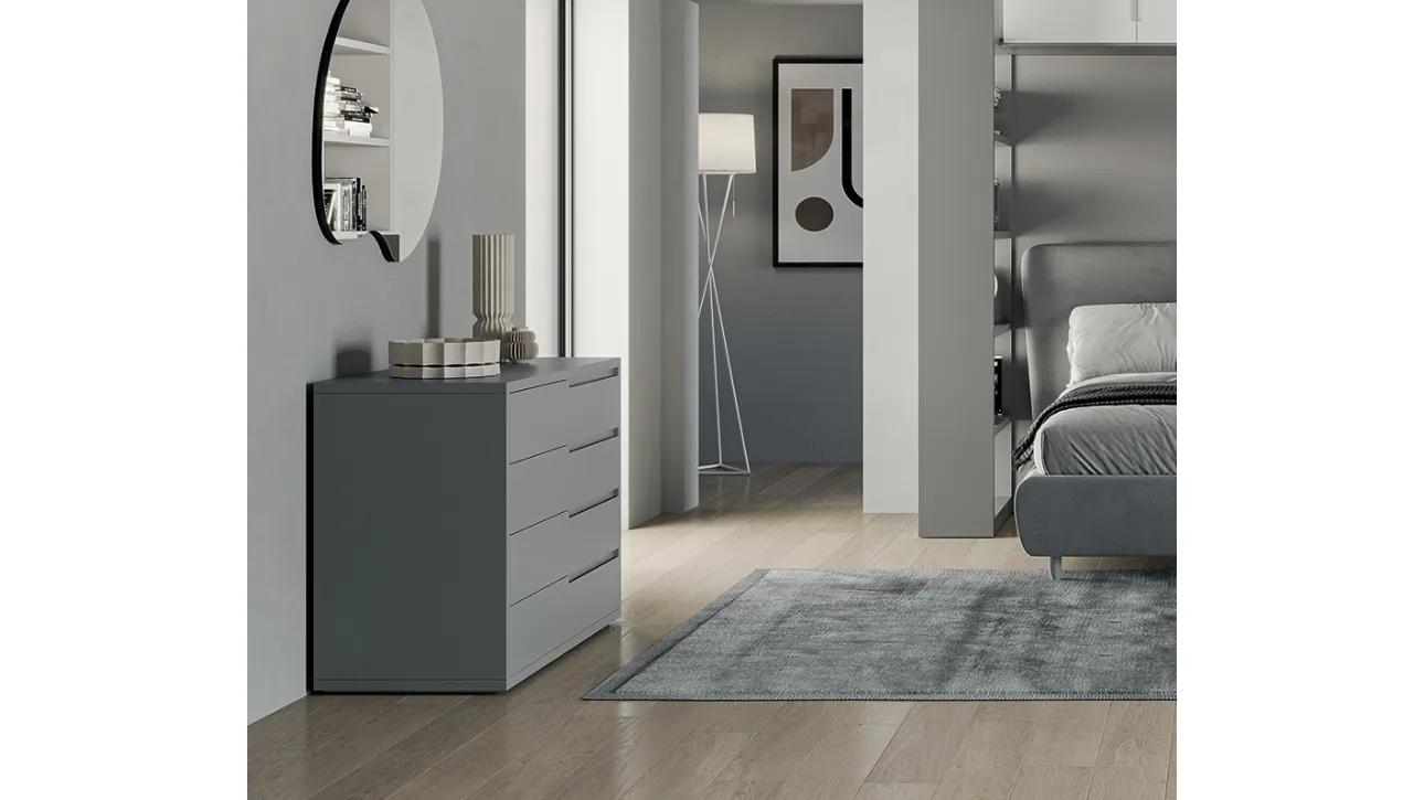 Comò laccato Grigio Wind di Euro Design