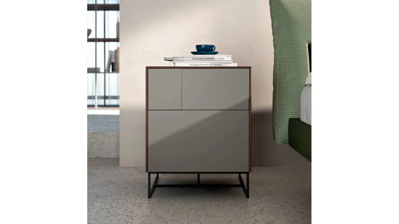 Comodino laccato opaco Gruppo Klee 02 di Orme