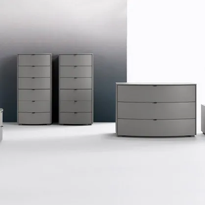 Gruppo notte in laccato grigio opaco Memory di Mab