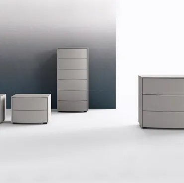 Gruppo notte moderno in laccato grigio opaco Tenso di Mab