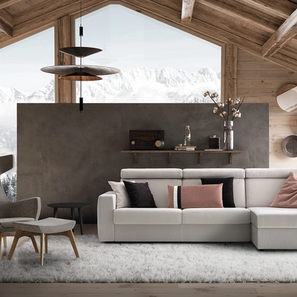 Divano letto con penisola contenitore Space di Confort Line
