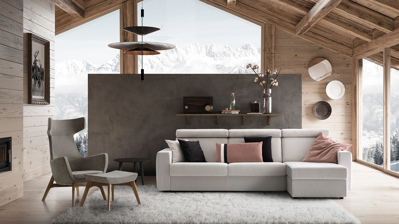 Divano letto con penisola contenitore Space di Confort Line