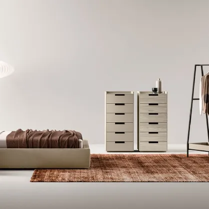 Letto Dalia in ecopelle con box contenitore di Cinquepuntozero