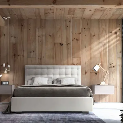 Letto in tessuto con testiera imbottita e trapuntata Luce di Confort Line