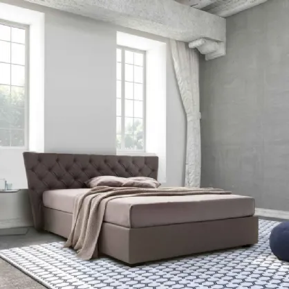 Letto in tessuto con testiera lavorazione capitonnè Raggio di Confort Line