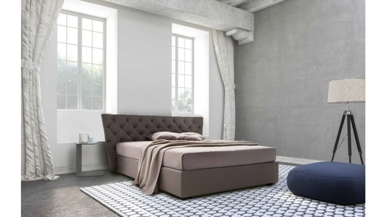 Letto in tessuto con testiera lavorazione capitonnè Raggio di Confort Line