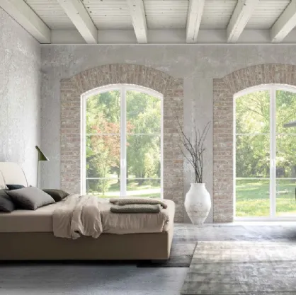 Letto in tessuto con testiera Tempo di Confort Line