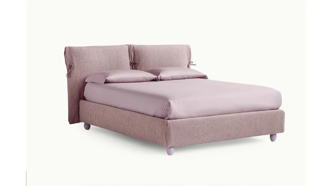 Letto imbottito Eden Advance in tessuto con testiera con fiocchi di Noctis