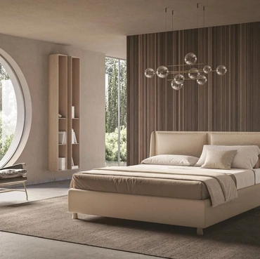 Letto contenitore con testiera imbottita Laila di Ergogreen