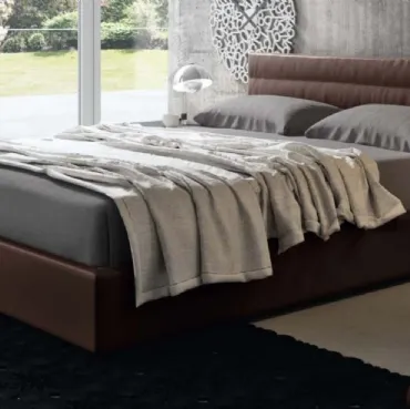 Letto in tessuto con testiera Line di Cinquepuntozero