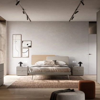 Letto matrimoniale Loli Night 18 in tessuto imbottito e materico Arena di Orme