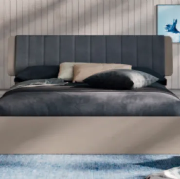 Letto moderno con testiera imbottita e trapuntata Dofia di Orme
