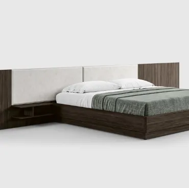 Letto in rovere con testiera imbottita Sistema Letto Boiserie di Cinquepuntozero