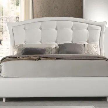 Letto con testiera in ecopelle con Swarovski Vittoria di Euro Design