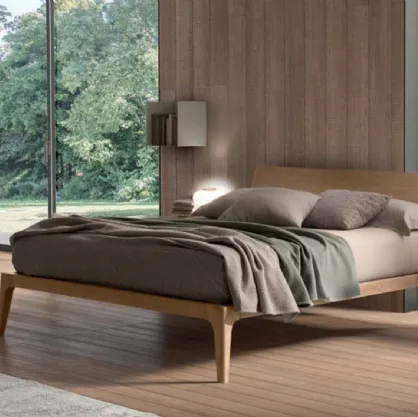 Letto moderno in legno con testiera Zenit di Morassutti