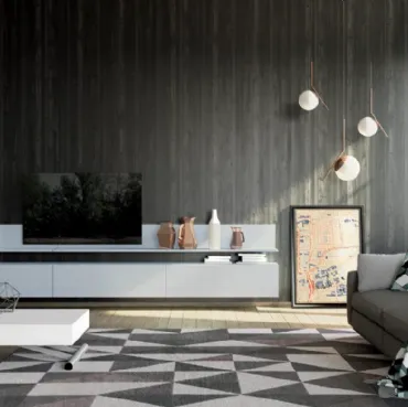 Mobile Porta Tv sospeso Unikawood 17 in legno laccato grigio di Fratelli Mirandola