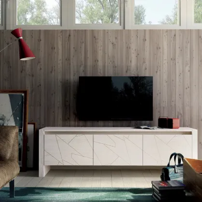 Mobile Porta Tv sospeso Unikawood 17 in legno laccato grigio di Fratelli Mirandola