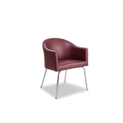 Poltroncina Sole in pelle con gambe in metallo di Confort Line
