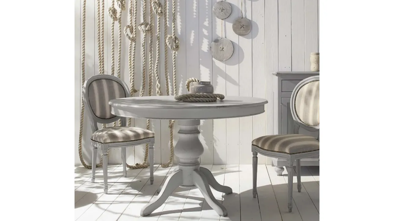 Tavolo rotondo allungabile Shabby Chic Art 637 di Fratelli Mirandola