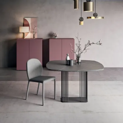 Tavolo di design da 4 posti con piano in marmo Sambuco di Orme