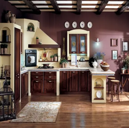 Cucina classica in linea Dacia in legno di Di Iorio