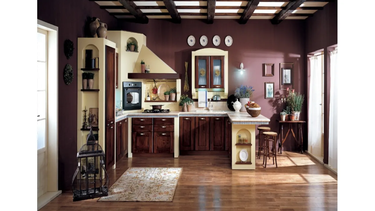Cucina classica in linea Dacia in legno di Di Iorio