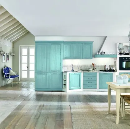 Cucina Classica Martina comp 05 in Azzurro ed Avorio poro aperto di Lyons Cucine