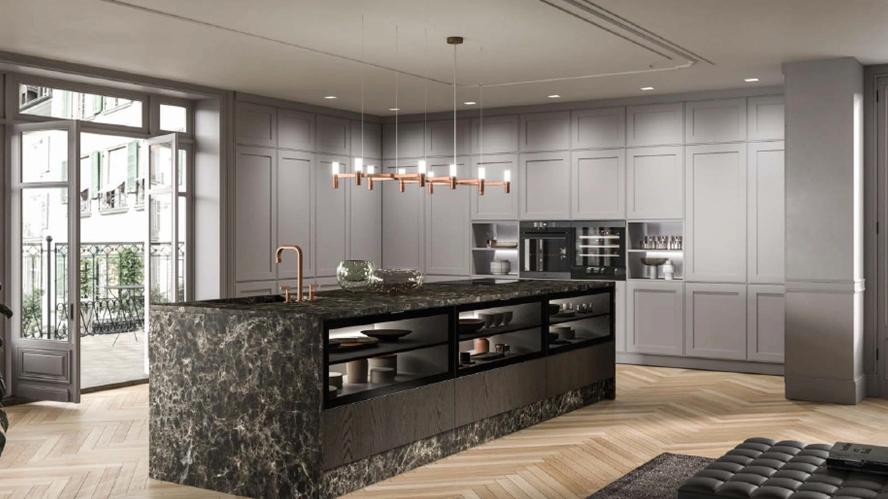 Cucina Classica con isola Oficina composizione 06 di Di Iorio