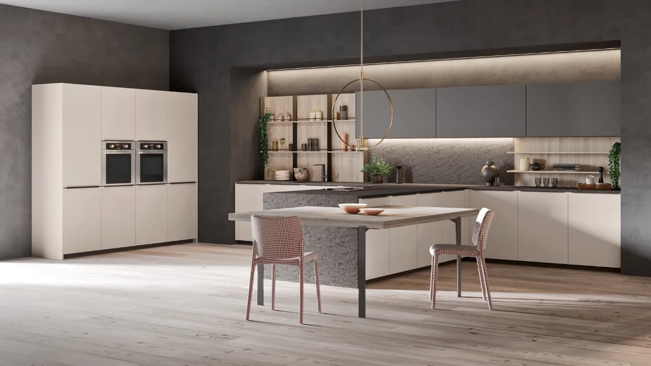 Cucina Design con penisola Alexia Ardesia di Zecchinon Cucine