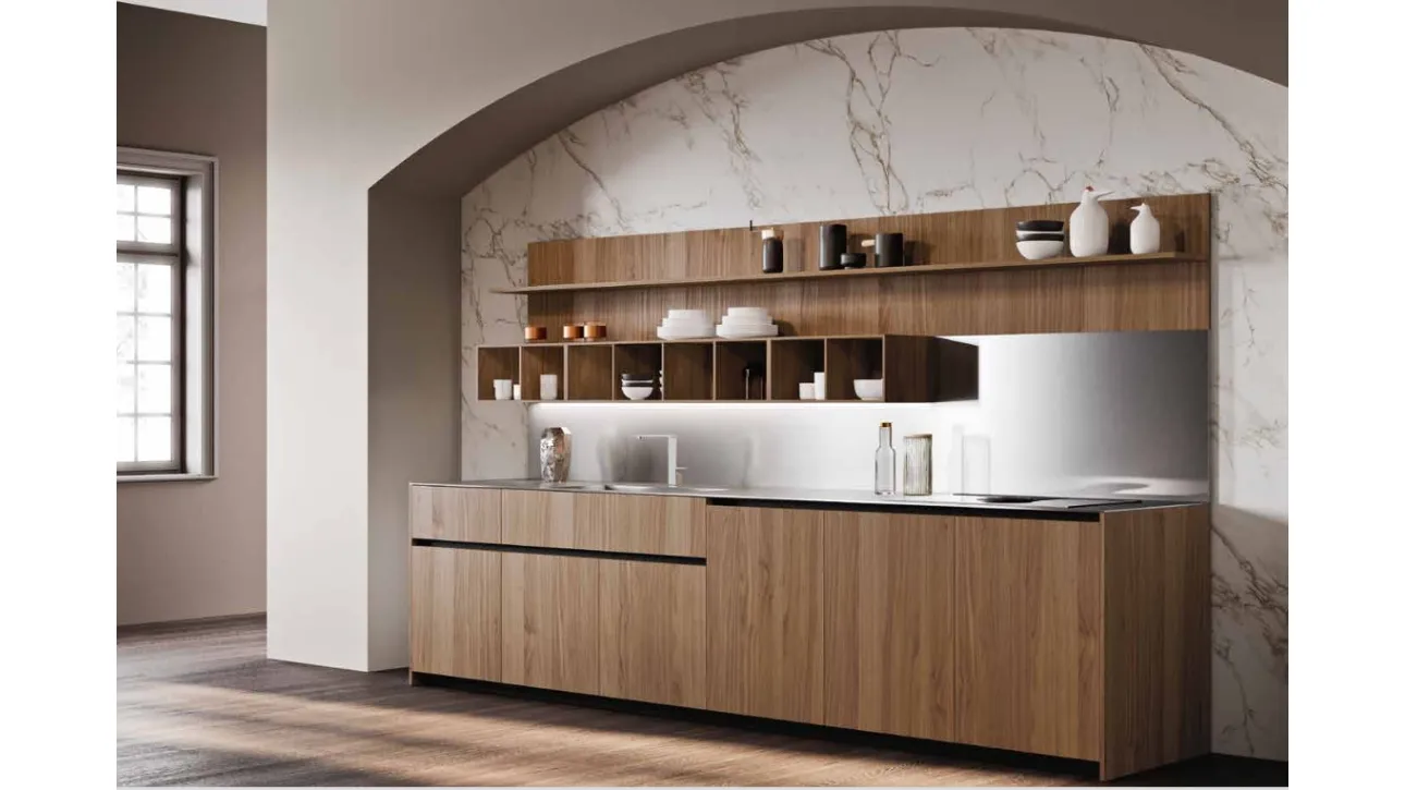 Cucina Design in linea in Noce Canaletto K105 Noce di Zecchinon Cucine