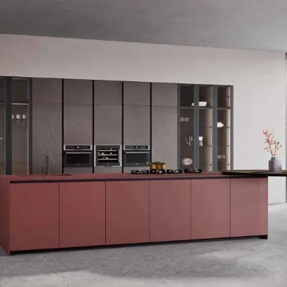 Cucina Design in laccato con piano in laminato Kate Jaipur di Zecchinon Cucine