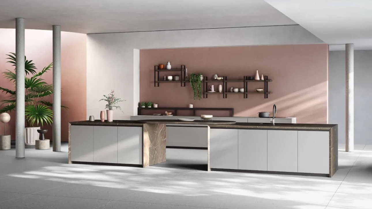 Cucina Design in laccato e marmo Kelly Marmo di Zecchinon Cucine