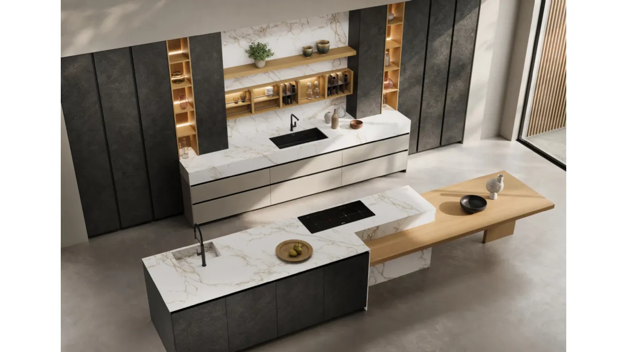 Cucina Design con isola T80 01 di Zecchinon Cucine