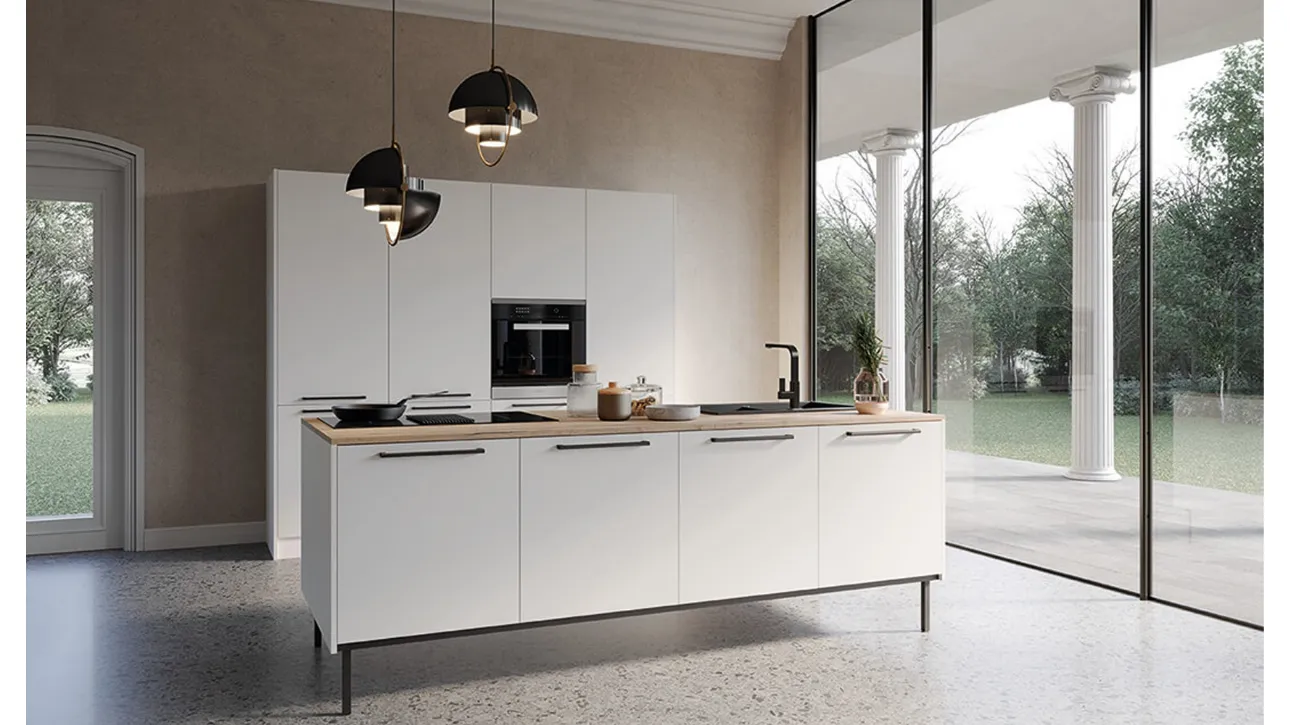 Cucina Design in melaminico con top in laminato quercia Tiffany Nuvola di Zecchinon Cucine