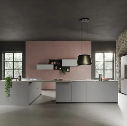 Cucina Design in laccato e top in quarzo Tiffany Quarzo di Zecchinon Cucine