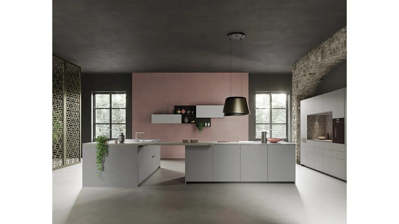 Cucina Design in laccato e top in quarzo Tiffany Quarzo di Zecchinon Cucine