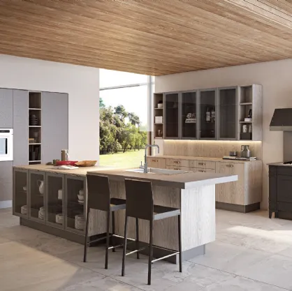 Cucina Moderna con isola City composizione 09 in laminato HPL di Di Iorio