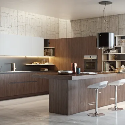 Cucina Moderna con penisola Cuka composizione 05 di Di Iorio