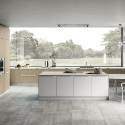 Cucina Moderna con penisola Energy comp 11 in Rovere Nordico di Lyons Cucine