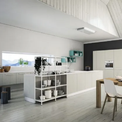 Cucina Moderna con isola Energy comp 12 in Rockwood Gesso di Lyons Cucine