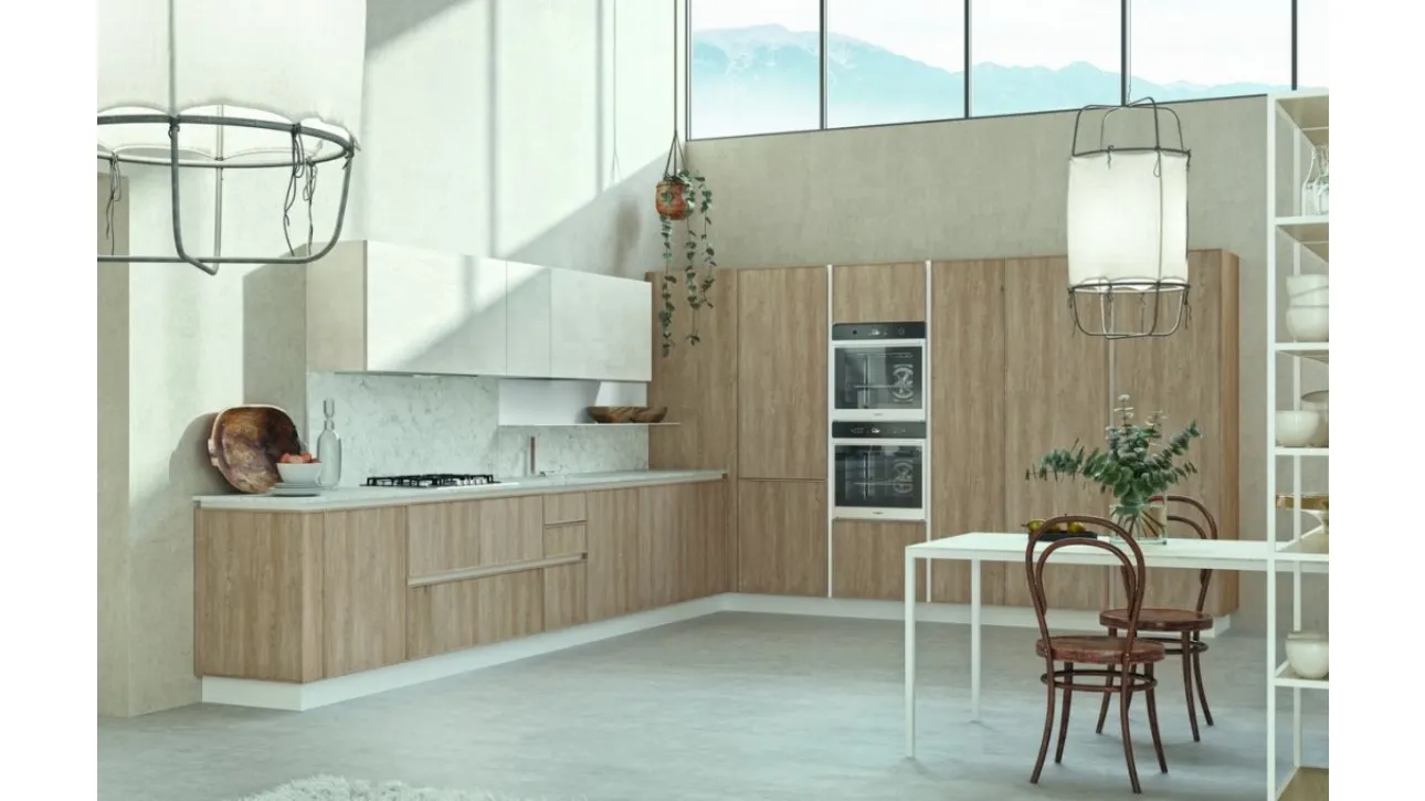 Cucina Moderna Energy comp 04 in Rovere Nordico di Lyons Cucine