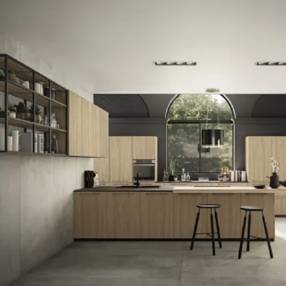 Cucina Moderna Energy comp 10 in Noce Caldo di Lyons Cucine