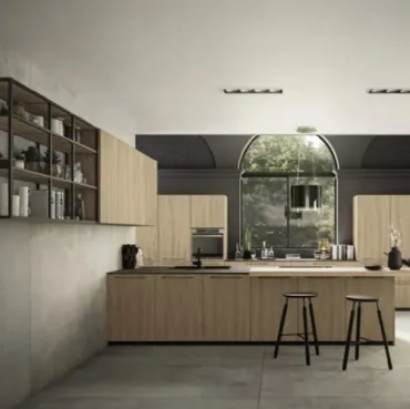 Cucina Moderna con penisola Energy comp 10 in Noce Caldo di Lyons Cucine