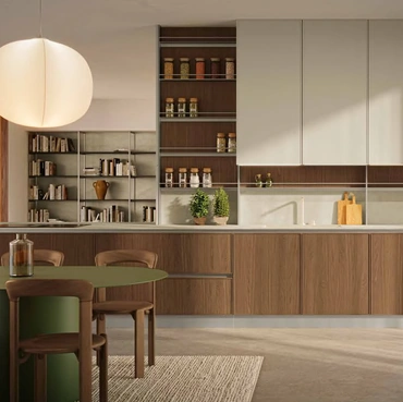 Cucina Moderna lineare MK02 in legno e laccato di Gentili Cucine