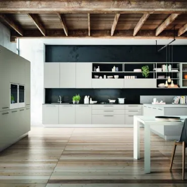 Cucina Moderna Plana comp 16 in Grigio Perla opaco di Lyons Cucine